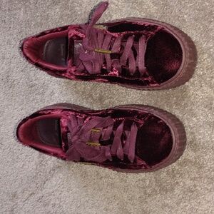 FENTY Puma Burgundy Velvet Shoes SIZE 5.5